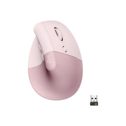 Logitech Lift Vertical Ergonomic Mouse - Mouse verticale - ergonomico - ottica - 6 pulsanti - senza fili - Bluetooth, 2.4 GHz -