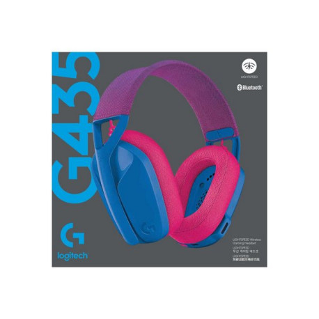 Logitech Lightspeed G435 - Cuffie con microfono - dimensione completa - Bluetooth / Frequenza radio a 2,4 GHz - senza fili - bl