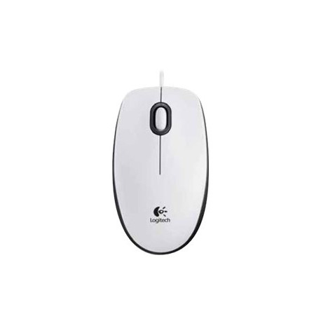 Logitech M100 - Mouse - per destrorsi e per sinistrorsi - ottica - 3 pulsanti - cablato - USB - bianco