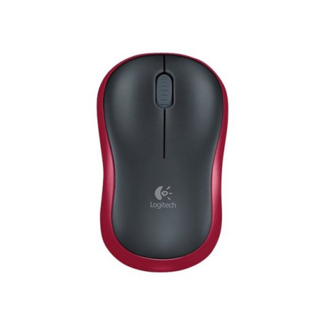 Logitech M185 - Mouse - ottica - senza fili - 2.4 GHz - ricevitore wireless USB - rosso