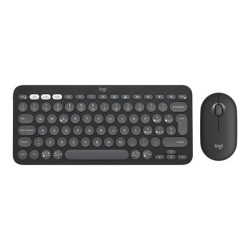 Logitech Pebble 2 Combo - Set mouse e tastiera - senza fili - Bluetooth LE - QWERTY - italiana - tonal graphite