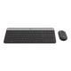 Logitech Slim Wireless Combo MK470 - Set mouse e tastiera - senza fili - 2.4 GHz - QWERTY - italiana - grafite