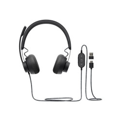 Logitech Zone Wired - Cuffie con microfono - on-ear - cablato - USB-C - grafite