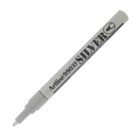 Marcatore permanente A 990 - a vernice - punta tonda fine - 1,2 mm - argento - Artline