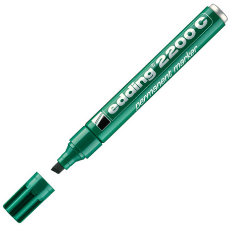 Marcatore permanente Edding 2200c  - punta a scalpello - 1,5 - 5 mm - verde - Edding