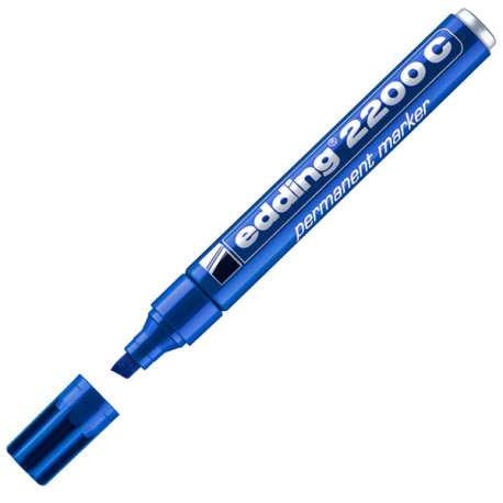 Marcatore permanente Edding 2200c - punta a scalpello - 1,5 - 5 mm - blu - Edding