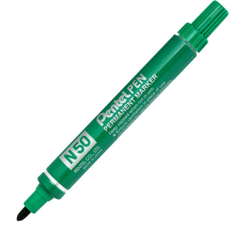 Marcatore permanente N50 - punta tonda - verde - Pentel