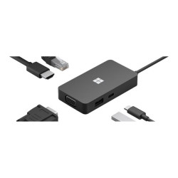 Microsoft USB-C Travel Hub - Docking station - USB-C - VGA, HDMI - GigE - commerciale