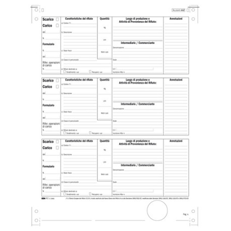 Modulo continuo carico/scarico rifiuti detentori (Mod. A) - 12''x 24 - 250 fogli - Edipro