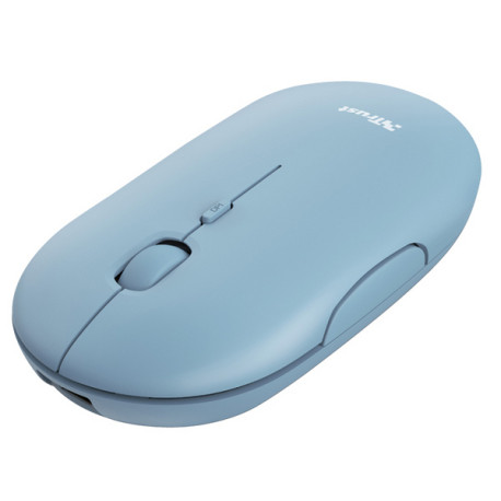 Mouse Puck - ultrasottile - wireless - ricaricabile - azzurro - Trust