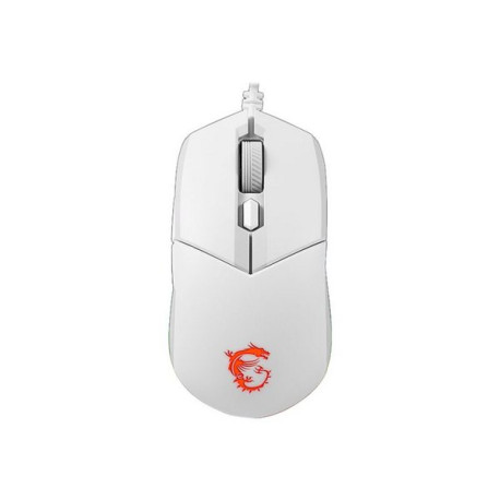 MSI Clutch GM11 - Mouse - per destrorsi e per sinistrorsi - ottica - 6 pulsanti - cablato - USB - bianco