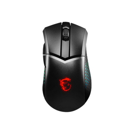 MSI Clutch GM51 - Mouse - per destrorsi - ottica - 6 pulsanti - senza fili, cablato - Bluetooth, 2.4 GHz - ricevitore wireless 