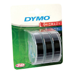 Nastro a rilievo - 9 mm x 3 mt - nero/rosso/blu - Dymo - blister 3 nastri