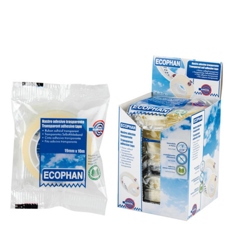 Nastro adesivo Ecophan - in caramella - 1,9 cm x 10 m - trasparente - Eurocel