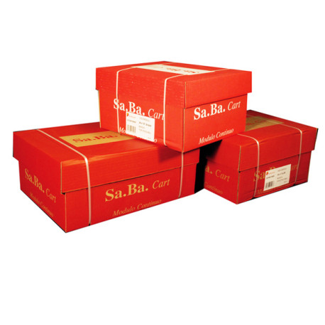 Carta in modulo continuo - 37,5 x 11 " - 60 gr - carta riciclata - piste fisse - lettura facile verde - Sabacart - conf. 2000 f