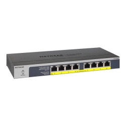 NETGEAR GS108LP - Switch - 8 x 10/100/1000 (PoE+) - desktop, montabile su rack, montaggio a parete - PoE+ (60 W) - alimentazion