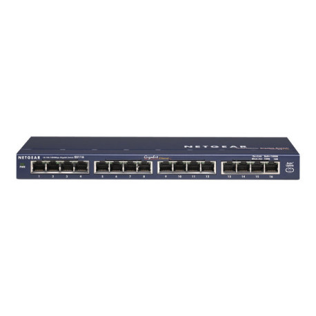 NETGEAR GS116 16 Port Gigabit Desktop Switch - Switch - 16 x 10/100/1000 - desktop