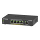 NETGEAR GS305Pv2 - Switch - unmanaged - 5 x 10/100/1000 (4 PoE) - desktop, montaggio a parete - PoE+ (63 W) - alimentazione CC