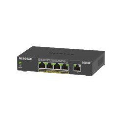 NETGEAR GS305Pv2 - Switch - unmanaged - 5 x 10/100/1000 (4 PoE) - desktop, montaggio a parete - PoE+ (63 W) - alimentazione CC