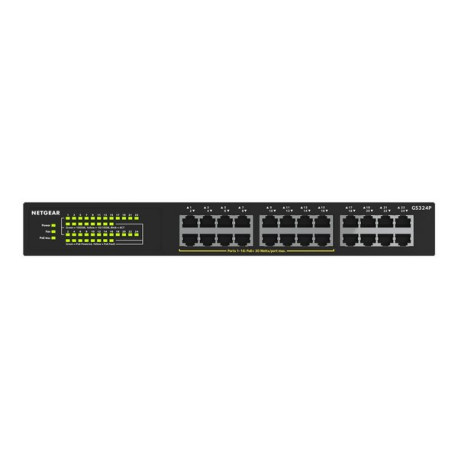 NETGEAR GS324P - Switch - unmanaged - 16 x 10/100/1000 (PoE+) + 8 x 10/100/1000 - desktop, montabile su rack - PoE+ (190 W)