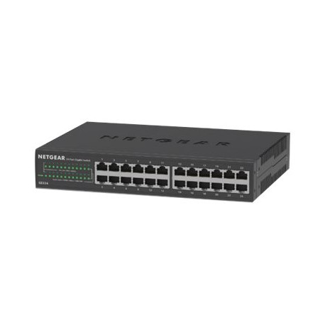 NETGEAR GS324v2 - Switch - unmanaged - 24 x 10/100/1000 - desktop, montabile su rack, montaggio a parete