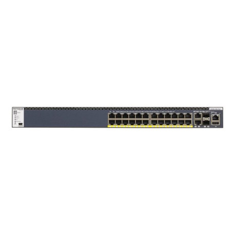 NETGEAR M4300-28G-PoE+ - Switch - L3 - gestito - 2 x 10/100/1000/10000 + 2 x 10 Gigabit SFP+ + 24 x 10/100/1000 (PoE+) - flusso