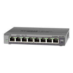 NETGEAR Plus GS108Ev3 - Switch - unmanaged - 8 x 10/100/1000 - desktop, montaggio a parete