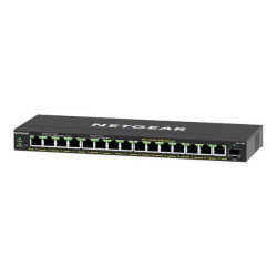 NETGEAR Plus GS316EP - Switch - gestito - 15 x 10/100/1000 (PoE+) + 1 x SFP - desktop, montaggio a parete - PoE+ (180 W)