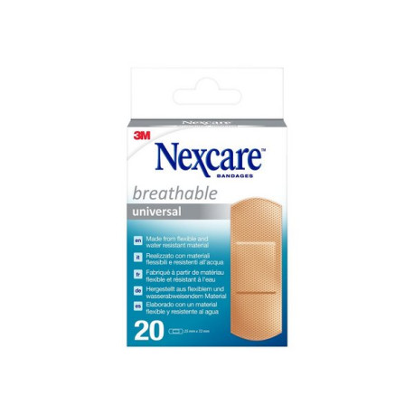 Nexcare Universal - Fasciatura - 2.5 cm x 7.2 cm - marrone chiarp (pacchetto di 20)