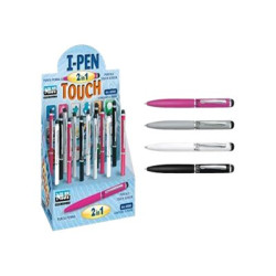 Niji I-Pen 2 in 1 Touch - Penna a sfera - nero (pacchetto di 15)