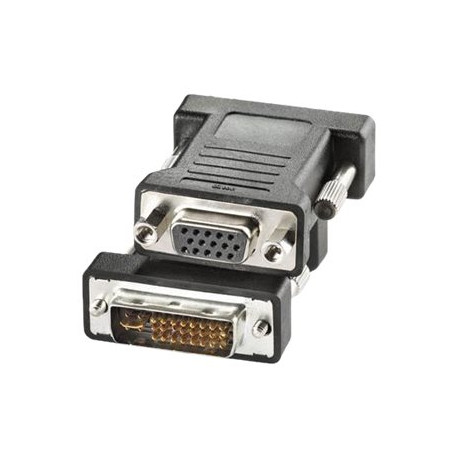 Nilox - Adattatore dello schermo - HD-15 (VGA) (F) a DVI-I (M) - viti a serraggio manuale - nero