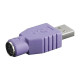 Nilox - Adattatore tastiera / mouse - USB (M) a PS/2 (F) - viola