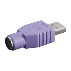 Nilox - Adattatore tastiera / mouse - USB (M) a PS/2 (F) - viola