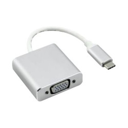 Nilox - Adattatore video - USB-C (M) a HD-15 (VGA) (F) - USB 3.1 - 10 cm - supporto 1080p - argento