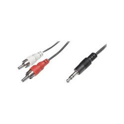 Nilox - Cavo audio - RCA x 2 maschio a mini jack stereo maschio - 1.5 m - nero