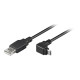 Nilox - Cavo USB - Micro-USB Tipo B (M) a USB (M) - USB 2.0 - 1.8 m - connettore 90° - nero