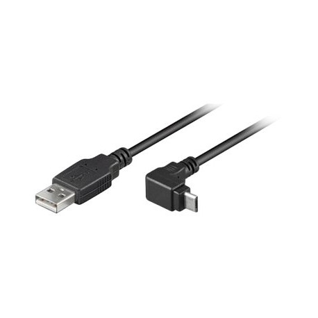 Nilox - Cavo USB - Micro-USB Tipo B (M) a USB (M) - USB 2.0 - 1.8 m - connettore 90° - nero