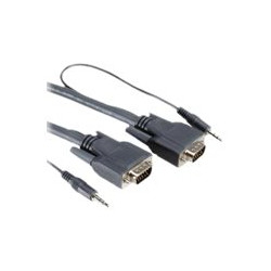 Nilox - Cavo VGA - HD-15 (VGA), mini jack stereo (M) a HD-15 (VGA), mini jack stereo (M) - 15 m - viti a serraggio manuale - ne