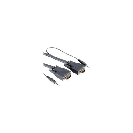 Nilox - Cavo VGA - HD-15 (VGA), mini jack stereo (M) a HD-15 (VGA), mini jack stereo (M) - 15 m - viti a serraggio manuale - ne