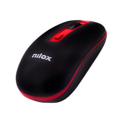 Nilox - Mouse - ottica - 4 pulsanti - senza fili - 2.4 GHz, Wi-Fi - nero