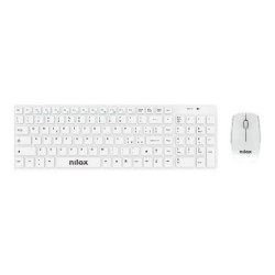 Nilox Wireless Kit - Set mouse e tastiera - senza fili - 2.4 GHz - italiana - bianco - retail