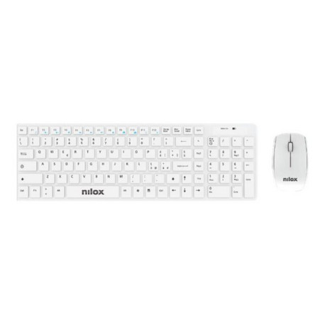 Nilox Wireless Kit - Set mouse e tastiera - senza fili - 2.4 GHz - italiana - bianco - retail