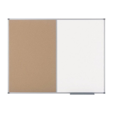 Nobo Elipse Classic - Pannello combinato: lavagna bianca, bacheca - montabile a parete - 900 x 600 mm - sughero, acciaio - bian