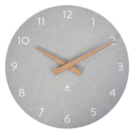 Orologio da parete HorMilena - diametro 30 cm - grigio chiaro/legno - Alba