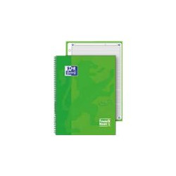 Oxford Touch Favorit Neon 1 A4+ - Taccuino - rilegatura a spirale - 80 fogli / 160 pagine - a righe - verde - cartone