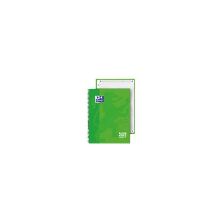 Oxford Touch Favorit Neon 1 A4+ - Taccuino - rilegatura a spirale - 80 fogli / 160 pagine - a righe - verde - cartone