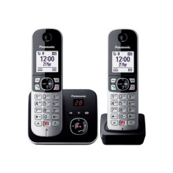 Panasonic KX-TG6862 - Telefono cordless - sistema di segreteria con ID chiamante/chiamata in attesa - DECTGAP - 3-way capacità 