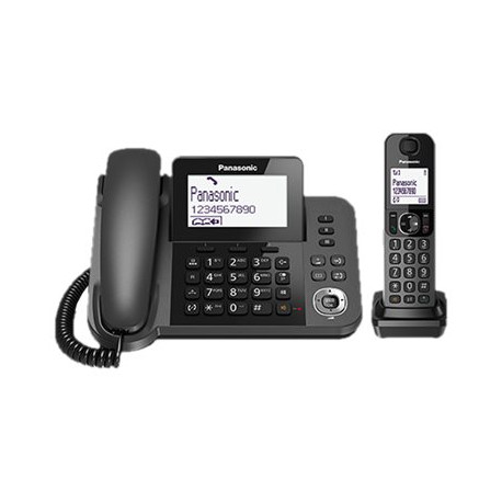 Panasonic KX-TGF320EX - Con cavo/cordless - sistema di segreteria con ID chiamante - DECTGAP - 3-way capacità di chiamata - ner