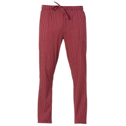 Pantalone cuoco Enrico - unisex - taglia L - gessato bordeaux - Giblor's