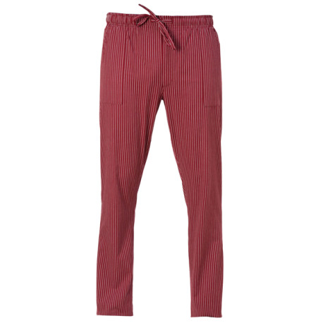 Pantalone cuoco Enrico - unisex - taglia S - gessato bordeaux - Giblor's